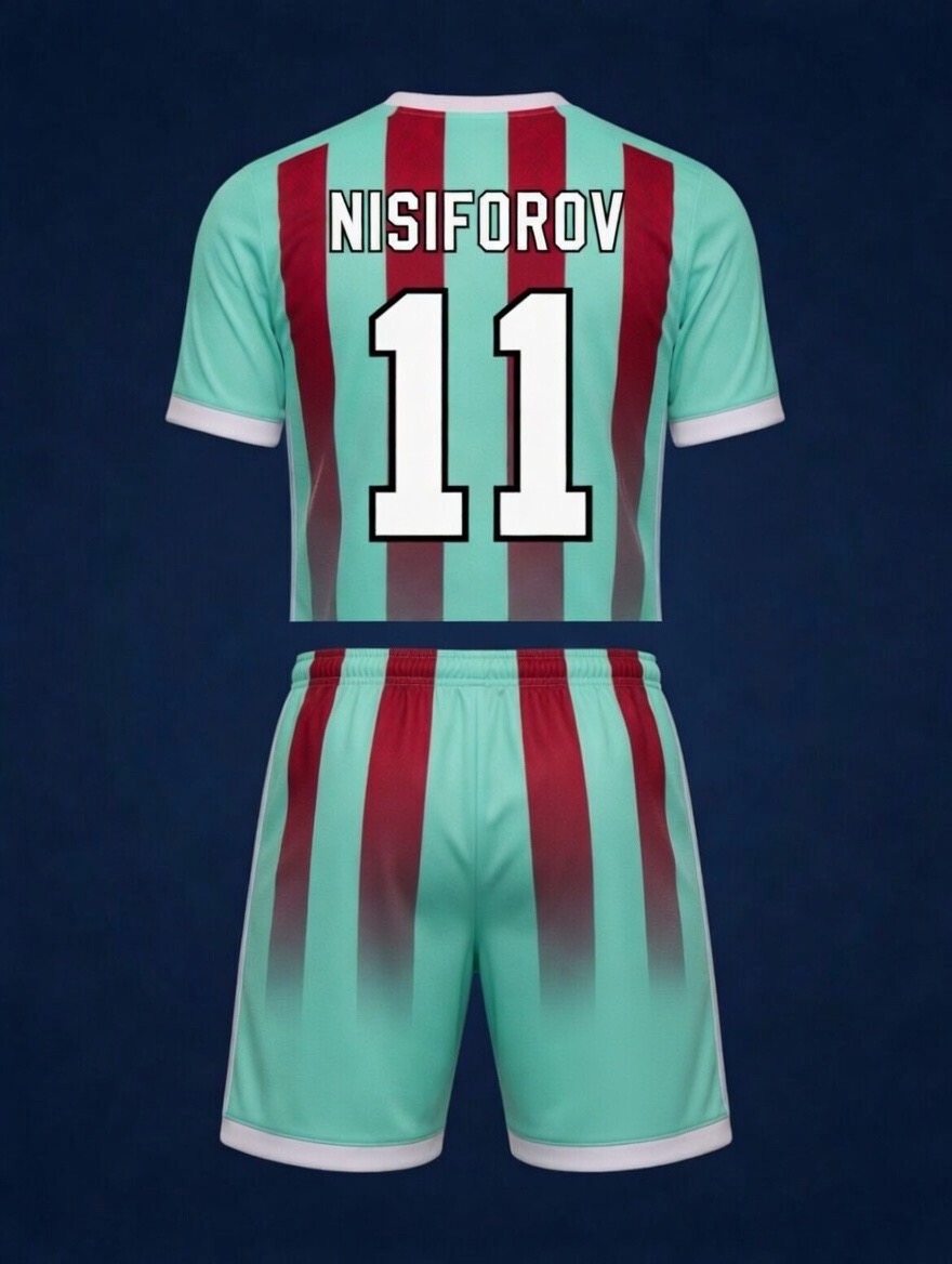 Бирюзово-красная форма FC SANJIK сзади
