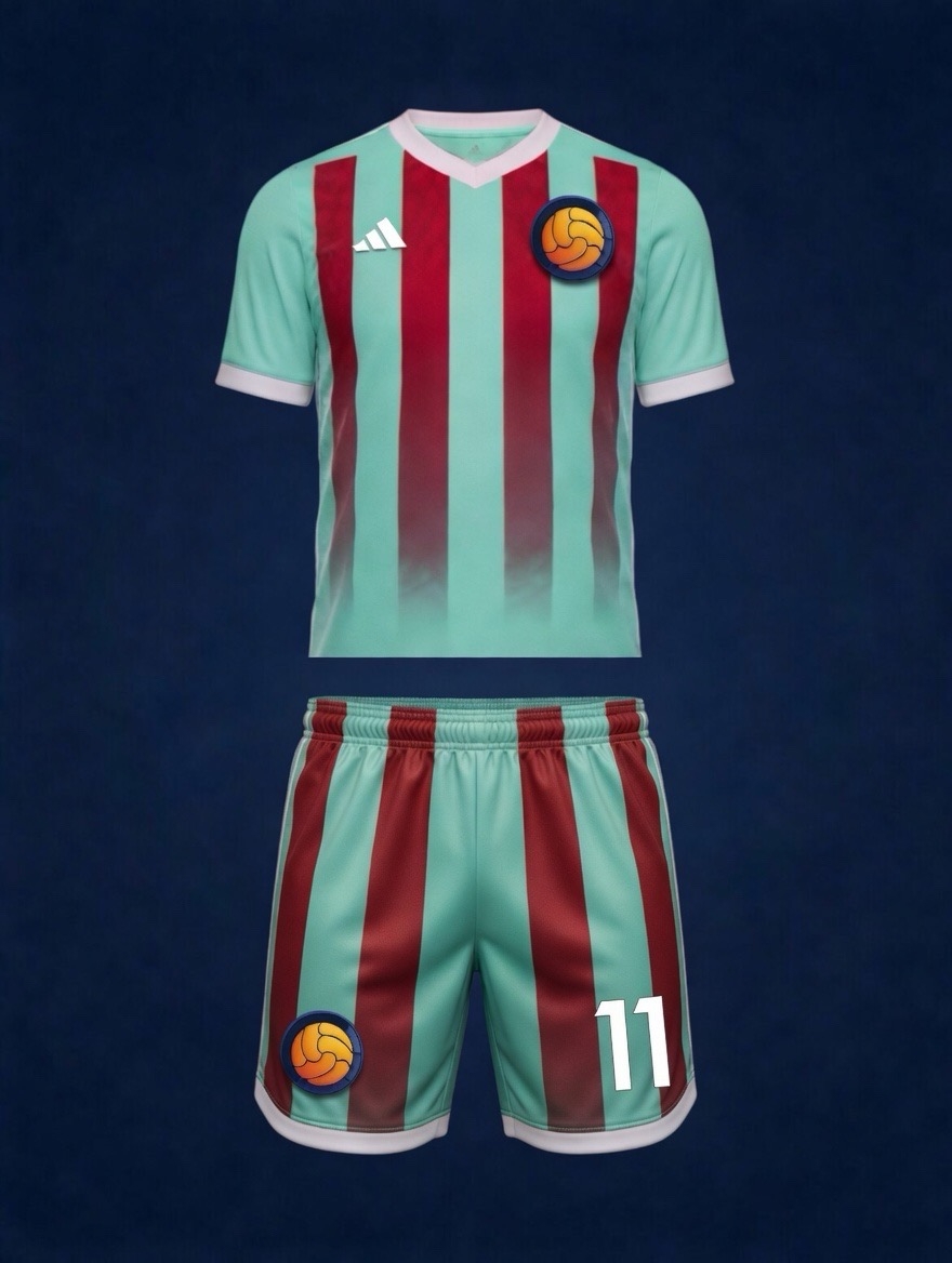 Бирюзово-красная форма FC SANJIK спереди