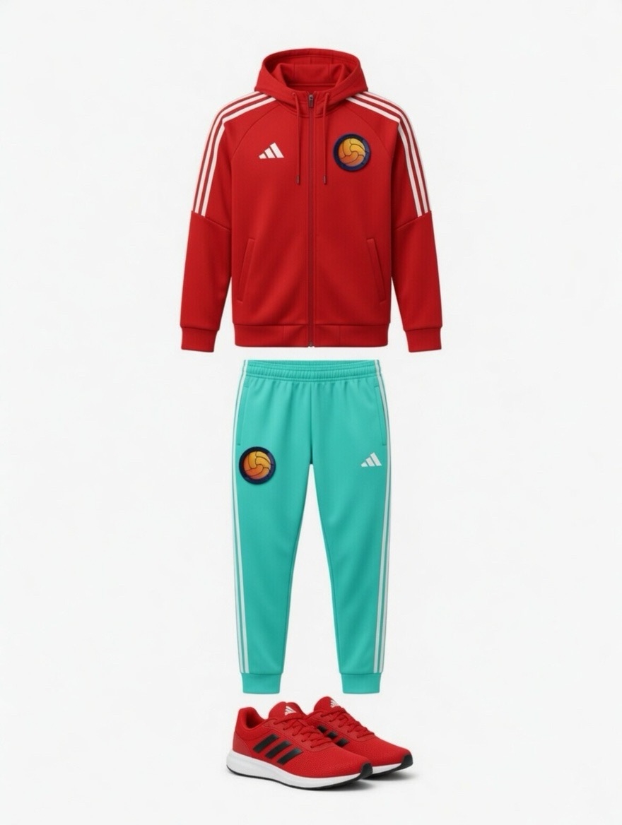 Бирюзово-красный костюм FC SANJIK